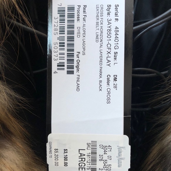 Gorski Fox Fur Belted Parker w/Hood, Sz Large - Picture 8 of 13